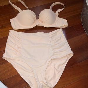 aerie Swim - Worn pink aerie high wasted bikini aerie Swim - Worn pink aerie high wasted bikini